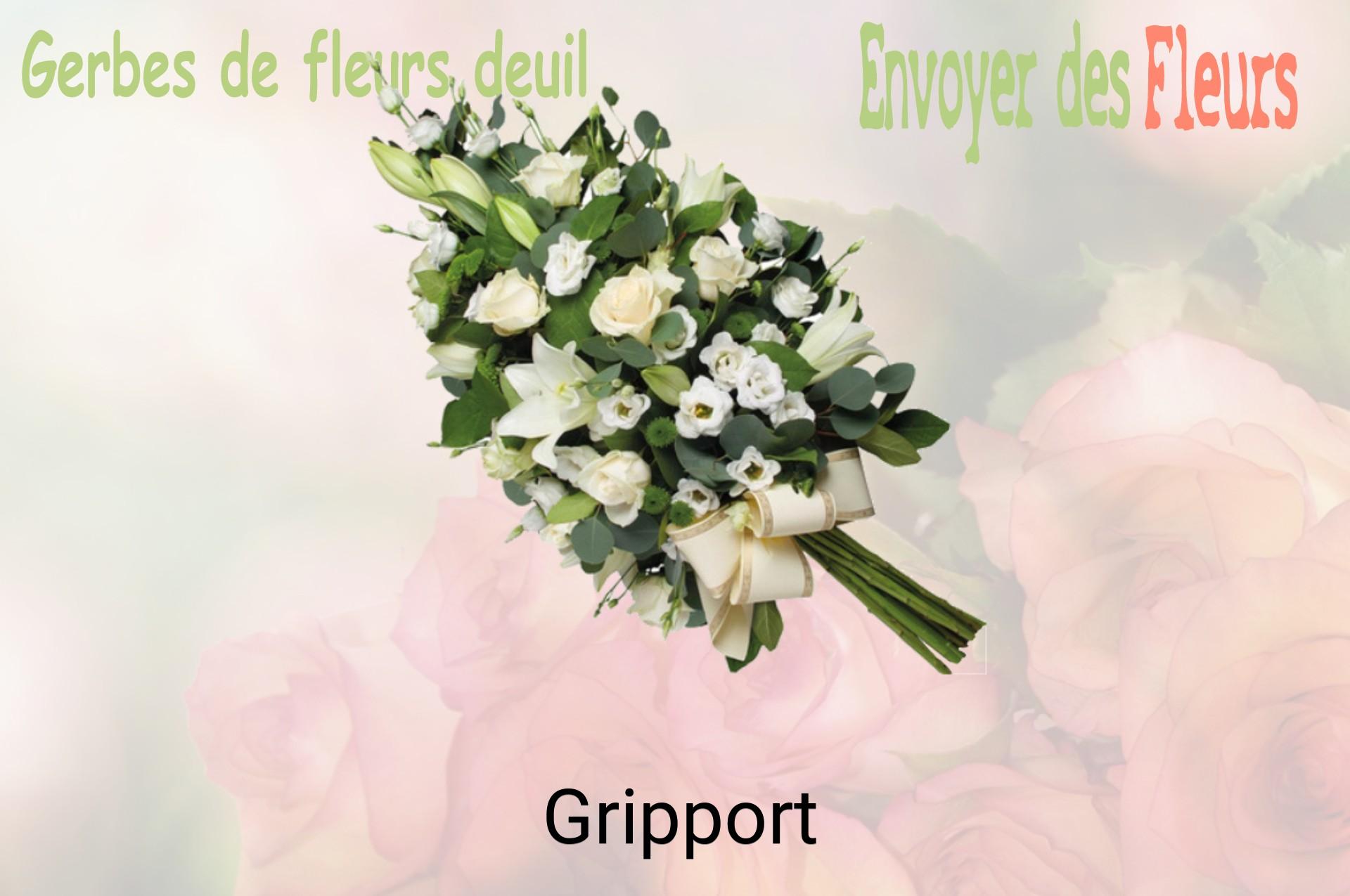 Gerbe de fleurs de deuil livrée à Gripport